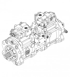 Główna pompa hydrauliczna K3V112DT-1G4R-9C12; K3V112DT-1G4R-9C12-1 do koparki gąsienicowej JCB JS 240