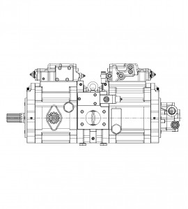 Główna pompa hydrauliczna K3V112DT-1G4R-9C12; K3V112DT-1G4R-9C12-1 do koparki gąsienicowej JCB JS 240