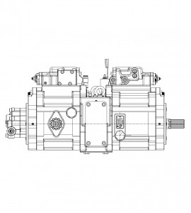 Główna pompa hydrauliczna K5V140DTP-1J9R-9C12-1AL (without PTO) do koparki gąsienicowej Hyundai R290LC-7A